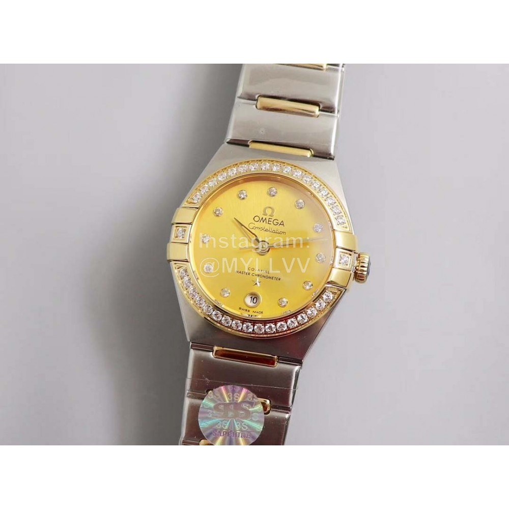 Omega 29mm Dial Diamond Steel Strap Watch