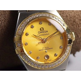 Omega 29mm Dial Diamond Steel Strap Watch