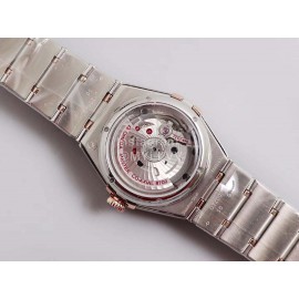 Omega 29mm Dial Steel Strap Watch Rose Gold