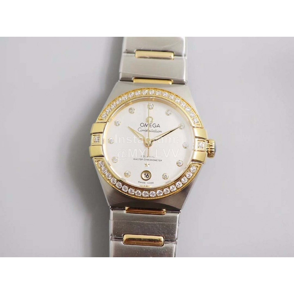 Omega 29mm Dial Steel Strap Watch Silver