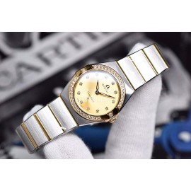 Omega 28mm Dial Steel Strap Diamond Watch