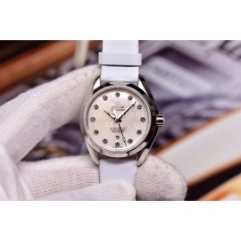 Omega Fashion 34mm Dial Leather Strap Watch For Women