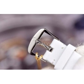 Omega Fashion 34mm Dial Leather Strap Watch For Women