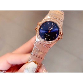 Omega 27mm Diamond Dial Quartz Watch For Women