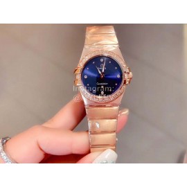 Omega 27mm Diamond Dial Quartz Watch For Women