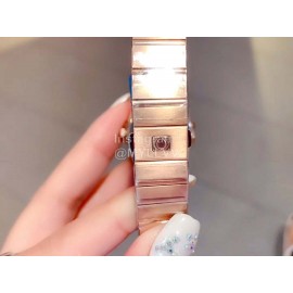 Omega 27mm Diamond Dial Quartz Watch For Women