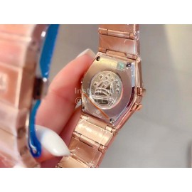 Omega 27mm Diamond Dial Quartz Watch For Women