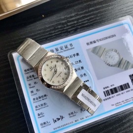 Omega 316l Steel Case 27mm Dial Diamond Watch