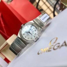 Omega 316l Steel Case 27mm Dial Diamond Watch
