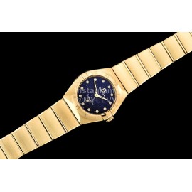 Omega G Factory 25mm Black Dial Quartz Watch For Women Gold 