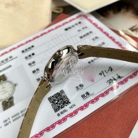 Omega 28mm Dial Coffee Leather Strap Watch