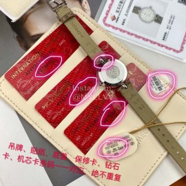 Omega 28mm Dial Coffee Leather Strap Watch