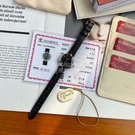 Omega 28mm Dial Black Leather Strap Watch