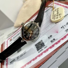 Omega 28mm Dial Black Leather Strap Watch