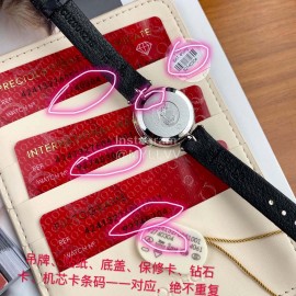 Omega 28mm Dial Black Leather Strap Watch