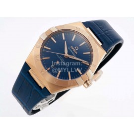 Omega 316l Steel Case 39mm Blue Dial Watch