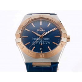 Omega 39mm Blue Dial 316l Steel Case Watch