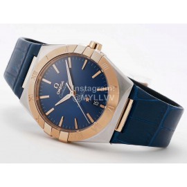 Omega 39mm Blue Dial 316l Steel Case Watch