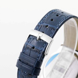 Omega 39.5mm Dial Blue Leather Strap Watch