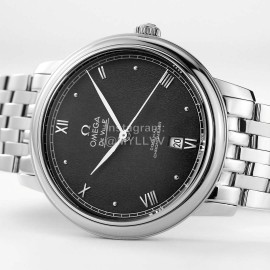 Omega 39.5mm Black Dial Steel Strap Watch