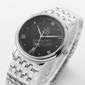Omega 39.5mm Black Dial Steel Strap Watch