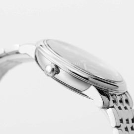 Omega 39.5mm Black Dial Steel Strap Watch