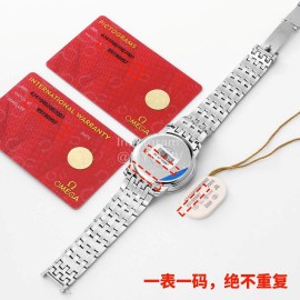 Omega 39.5mm Black Dial Steel Strap Watch