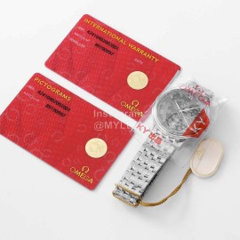 Omega 39.5mm Black Dial Steel Strap Watch