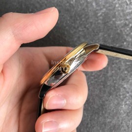 Omega Leather Strap 39.5mm Dial Watch Black