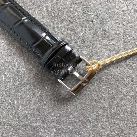 Omega Leather Strap 39.5mm Dial Watch Black