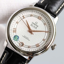 Omega 32.7mm Dial Black Leather Strap Watch