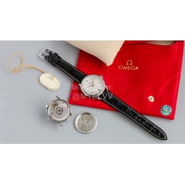 Omega 32.7mm Dial Black Leather Strap Watch