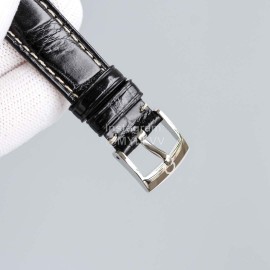 Omega 32.7mm Dial Black Leather Strap Watch