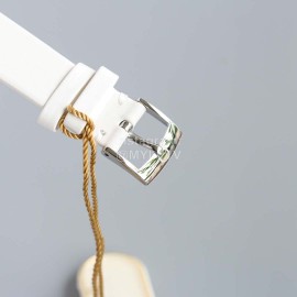 Omega 32.7mm Dial Leather Strap Watch White