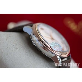 Omega Roman Numeral Dial Brown Leather Strap Watch