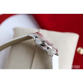 Omega Roman Numeral Dial White Leather Strap Watch