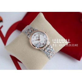 Omega White Roman Numeral Dial Steel Strap Watch