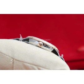 Omega White Roman Numeral Dial Steel Strap Watch