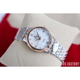 Omega Fashion Roman Numeral Dial Steel Strap Watch