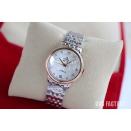 Omega Fashion Roman Numeral Dial Steel Strap Watch