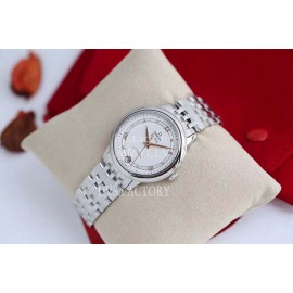 Omega Roman Numeral Dial Steel Strap Watch Silver