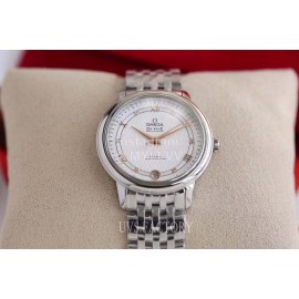 Omega Roman Numeral Dial Steel Strap Watch Silver