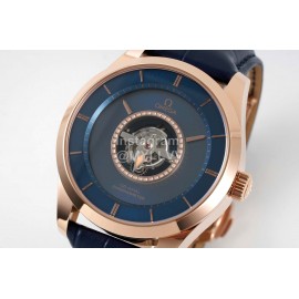 Omega Fashion Leather Strap Watch Blue