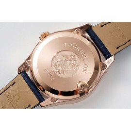 Omega Fashion Leather Strap Watch Blue