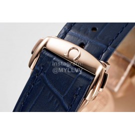Omega Fashion Leather Strap Watch Blue