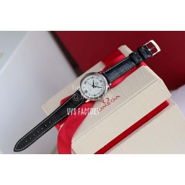 Omega Sapphire Crystal Leather Strap Watch