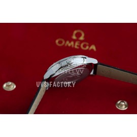 Omega Sapphire Crystal Leather Strap Watch