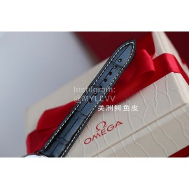 Omega Sapphire Crystal Leather Strap Watch