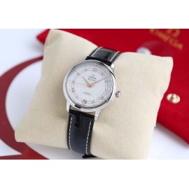 Omega New Sapphire Crystal Leather Strap Watch