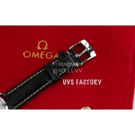 Omega New Sapphire Crystal Leather Strap Watch